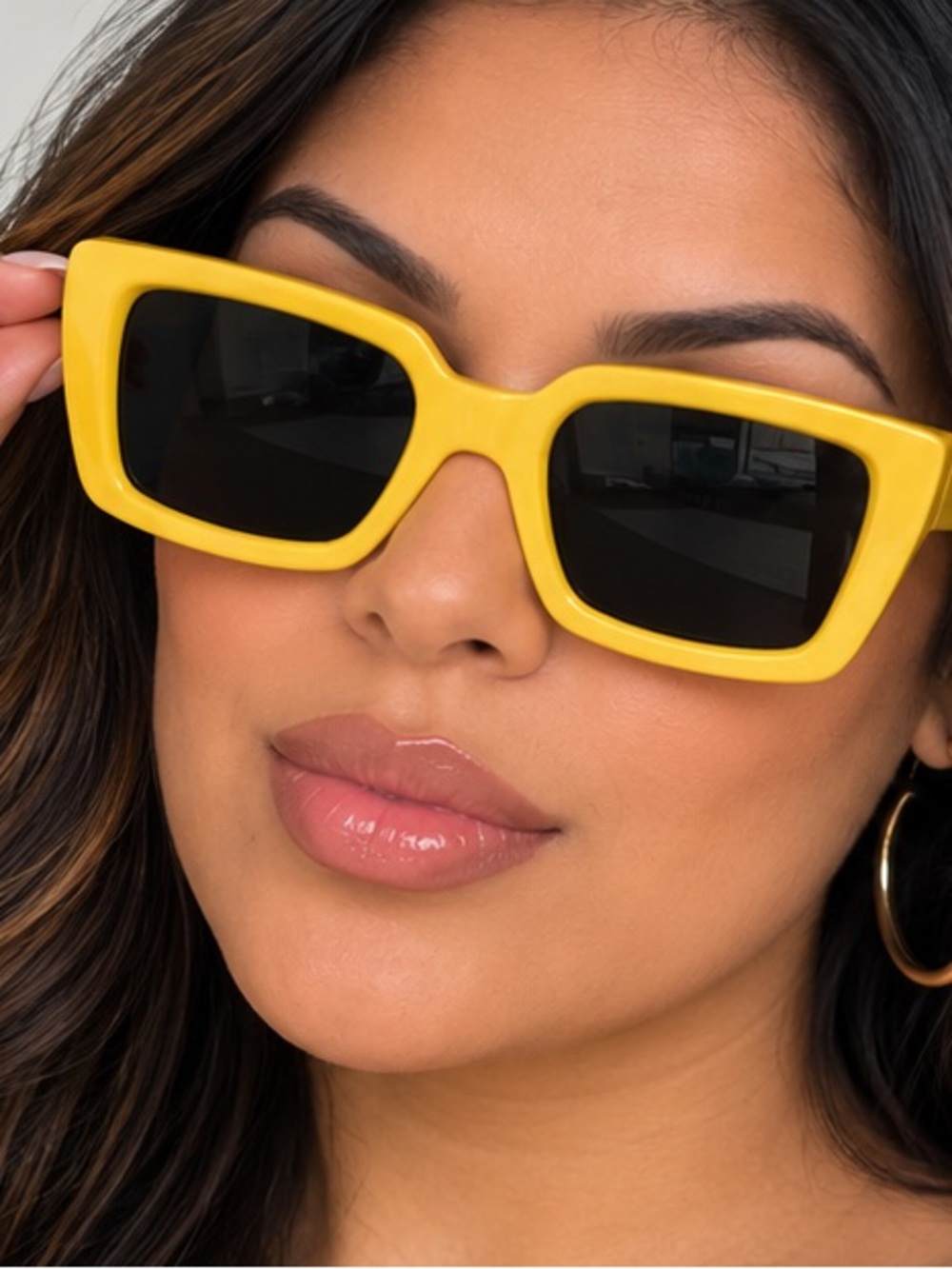 Yellow Rectangular Sunglasses